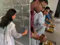 बीडीओ बनी शिक्षिका, बच्चों की ली क्लास, जमीन पर बैठकर साथ खाया मध्याह्न भोजन