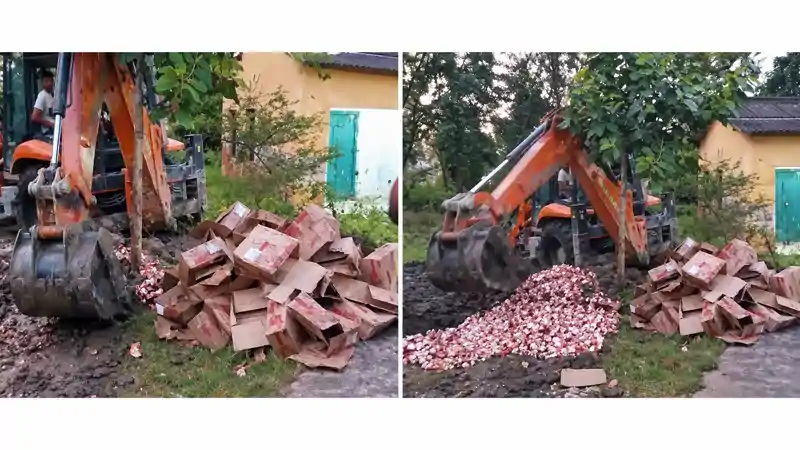 महाराजगंज में शराब पर चला JCB का 'एक्शन', 857 लीटर देशी-विदेशी शराब चकनाचूर महाराजगंज में शराब पर चला JCB का 'एक्शन', 857 लीटर देशी-विदेशी शराब चकनाचूर