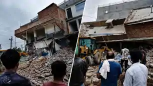 मोतिहारी: अतिक्रमण हटाने के दौरान बड़ा हादसा, बुलडोजर पर गिरा मकान, मची अफरातफरी!