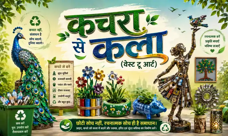 ग्रामीण विकास विभाग की वेस्ट टू आर्ट पहल ला रही रंग, कचरे से कलाकृति बनाकर आत्मनिर्भर बन रही जीविका दीदियां