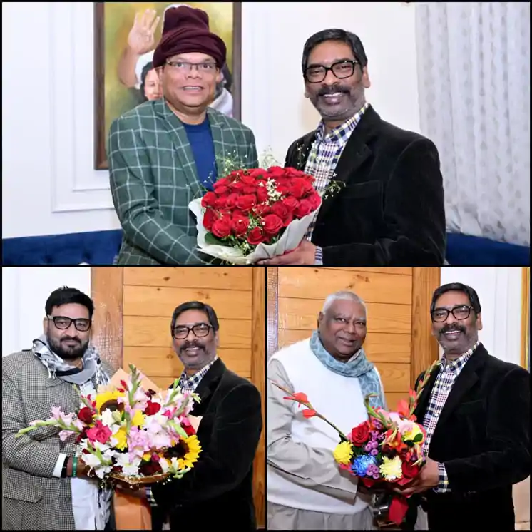 राज्य सरकार के मंत्रियों और मुख्य सचेतक ने सीएम हेमंत सोरेन को दी नये साल की शुभकामनाएं