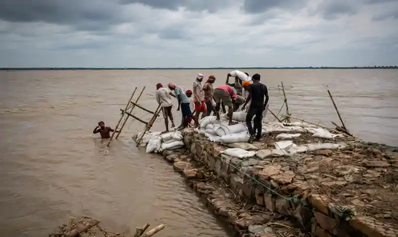 नदी में बढ़ते पानी को देखकर किनारे बसे लोग भयभीत, कर रहे रतजगा नदी में बढ़ते पानी को देखकर किनारे बसे लोग भयभीत, कर रहे रतजगा