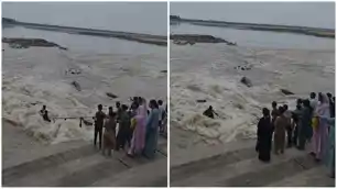 सेल्फी के चक्कर में तीन युवक पानी के तेज बहाव में फंसे, मची अफरा-तफरी 