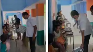 बाढ़ के बीच मानवता की मिसाल, खुद प्लेट लगाकर बच्चों को खाना खिला रहे CO अभिषेक कुमार, वीडियो वायरल बाढ़ के बीच मानवता की मिसाल, खुद प्लेट लगाकर बच्चों को खाना खिला रहे CO अभिषेक कुमार, वीडियो वायरल