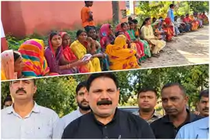 आपदा में राहत, केंद्रीय मंत्री सतीश चंद्र दुबे ने लोगों के बीच बांटे खाद्य सामग्री 