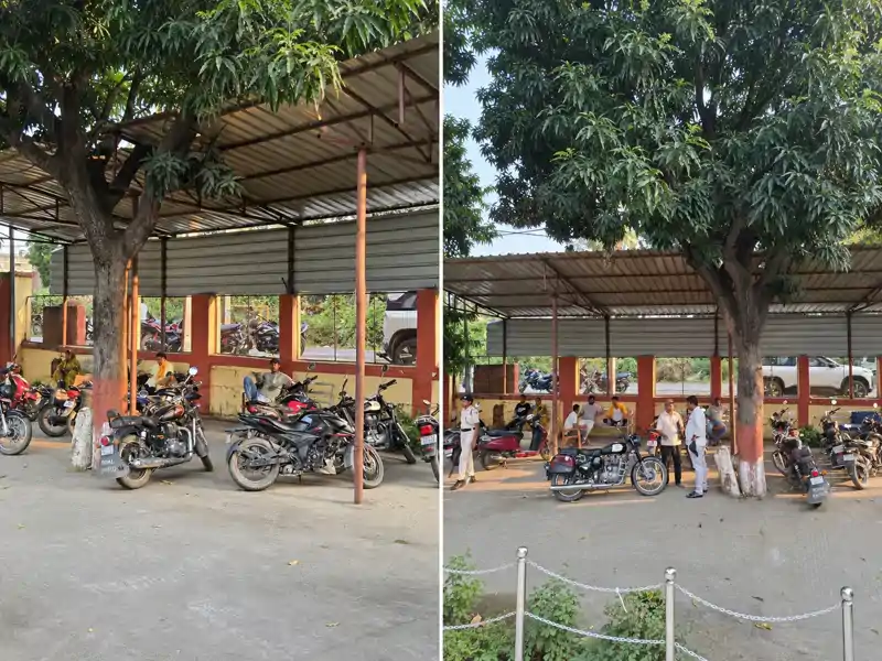 फरियादियों के लिए बने शेड में खड़ी हो रही पुलिसकर्मियों की बाइक, थाना परिसर में इधर-उधर भटकते आगंतुक फरियादियों के लिए बने शेड में खड़ी हो रही पुलिसकर्मियों की बाइक, थाना परिसर में इधर-उधर भटकते आगंतुक