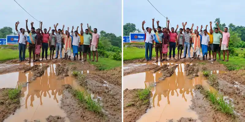 तीन साल से सड़क का इंतजार, कीचड़ भरे रास्ते में उतरकर ग्रामीणों ने जताया आक्रोश तीन साल से सड़क का इंतजार, कीचड़ भरे रास्ते में उतरकर ग्रामीणों ने जताया आक्रोश