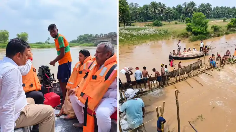 नदियां उफान पर, डूबने लगे खेत-खलियान, सांसद खुद DM-SP के साथ उतरे पानी में.. नदियां उफान पर, डूबने लगे खेत-खलियान, सांसद खुद DM-SP के साथ उतरे पानी में..