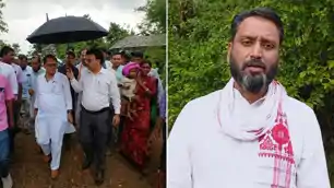 मंत्री के लिए सीओ ने लगाया छाता, शुरू हुई सियासत