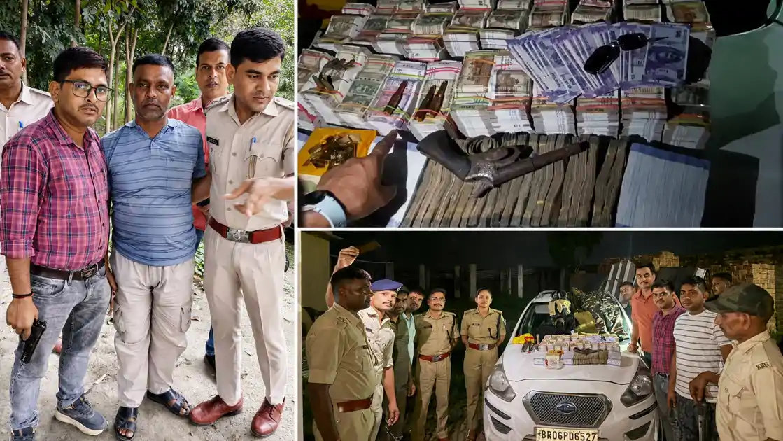 मोतिहारी पुलिस की रातभर छापेमारी, करोड़ों फेक नोट, लाखों कैश, सोने के बिस्किट, हथियार बरामद, चार हिरासत में 