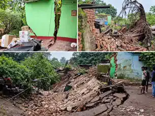 जमीन फटी और कई घर धराशाई, एक बच्चे की मौत, कई लोग दबे