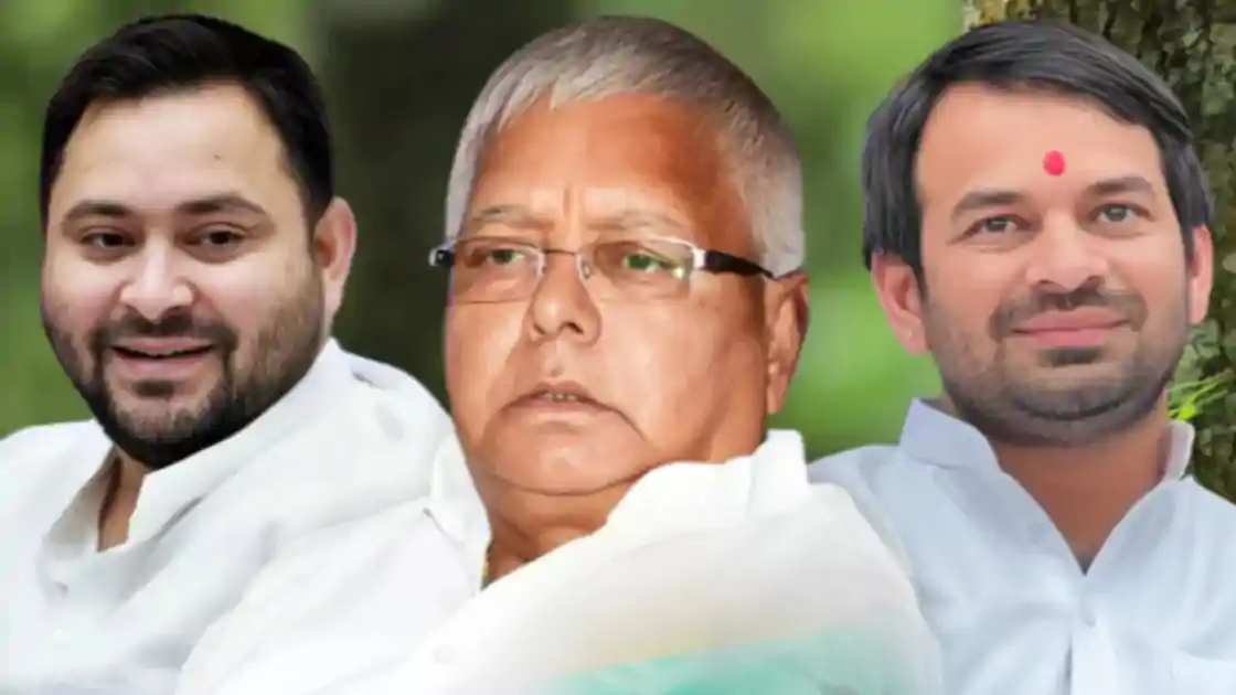 दिल्ली में 8 महीने बाद लालू यादव से मिले तेजप्रताप, पिता और बहन मीसा को दिया दही-चूड़ा भोज का न्योता