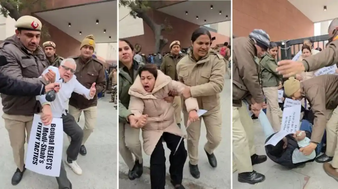 ED छापों के विरोध में TMC का विरोध प्रदर्शन, अमित शाह के दफ्तर के बाहर धरने पर बैठे सांसद हिरासत में