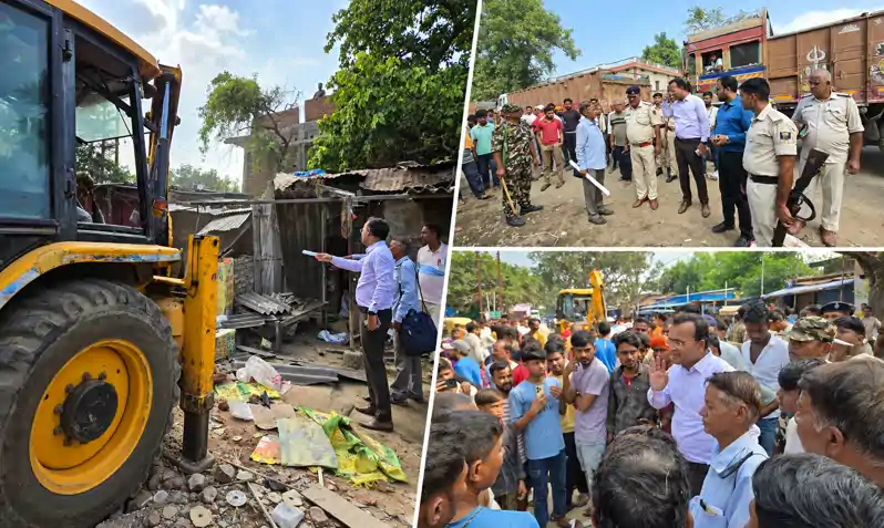 चांदी बाजार में अतिक्रमण पर चला प्रशासन का बुलडोजर, दर्जनों दुकानें ध्वस्त, CO ने कहा- जारी रहेगा अभियान चांदी बाजार में अतिक्रमण पर चला प्रशासन का बुलडोजर, दर्जनों दुकानें ध्वस्त, CO ने कहा- जारी रहेगा अभियान