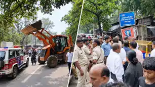 धनबाद कोर्ट रोड में चला बुलडोजर, अवैध ठेले-काउंटर और वाहनों पर कार्रवाई