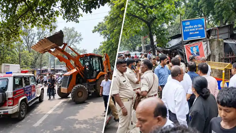 धनबाद कोर्ट रोड में चला बुलडोजर, अवैध ठेले-काउंटर और वाहनों पर कार्रवाई धनबाद कोर्ट रोड में चला बुलडोजर, अवैध ठेले-काउंटर और वाहनों पर कार्रवाई
