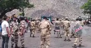 भूधंसान पर STG के खिलाफ लोगों का आक्रोश, आउटसोर्सिंग कंपनी का काम अनिश्चितकाल के लिए बंद