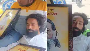 अनशन के बीच एंबुलेंस से विधानसभा पहुंचे देवेंद्र महतो, हाथ में शिबू सोरेन की तस्वीर