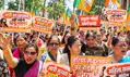 जेएनयू प्रकरण पर भाजपा महिला मोर्चा ने किया कांग्रेस भवन का घेराव, सैकड़ों महिला कार्यकर्ताओं ने प्रदर्शन