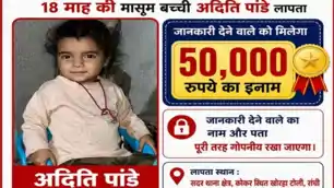 रांची में 18 माह की बच्ची के लापता होने से हड़कंप, सूचना देने पर 50 हजार का इनाम घोषित