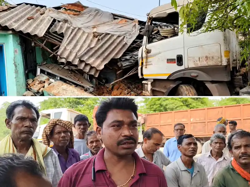भीषण सड़क हादसा, मिठाई दुकान में घुसा ट्रेलर, दो की मौत, पांच घायल, सड़क जाम भीषण सड़क हादसा, मिठाई दुकान में घुसा ट्रेलर, दो की मौत, पांच घायल, सड़क जाम