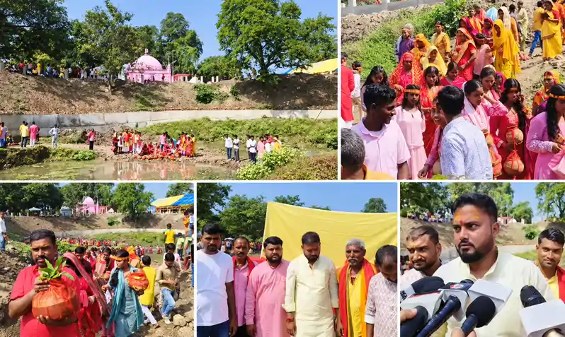 सीताकुंड के जल से निकली भव्य कलश यात्रा, हजारों श्रद्धालुओं ने की मां दुर्गा की आराधना सीताकुंड के जल से निकली भव्य कलश यात्रा, हजारों श्रद्धालुओं ने की मां दुर्गा की आराधना