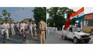 'हर घर तिरंगा' पुलिस और SSB जवानों ने निकाली साइकिल रैली, SP समेत कई अधिकारी शामिल