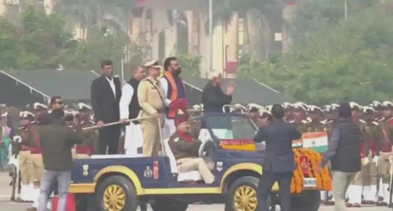 मुख्यमंत्री बिहार पुलिस अकादमी, राजगीर में प्रशिक्षु पुलिस अवर निरीक्षक के दीक्षांत परेड समारोह में हुए Nitish Kumar