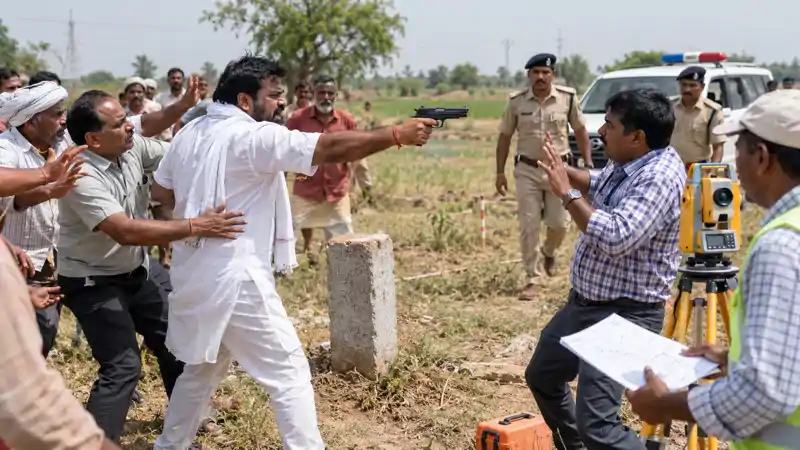 भोरे में जमीन सर्वे के दौरान हिंसक विवाद, पिस्टल तानकर जान से मारने की धमकी देने का आरोप, FIR दर्ज