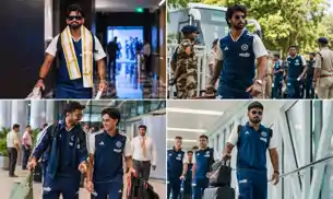INDvsWI : चौथे टी20 के लिए हैदराबाद पहुंची टीम इंडिया, एयरपोर्ट पर भव्य स्वागत