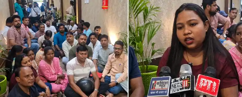  नियोजन की आस में उम्र निकल रही, अप्रेंटिस किए विस्थापितों ने डीसी कार्यालय के गेट पर दिया धरना 