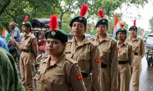 बीएसएस महिला महाविद्यालय से एनसीसी कैडेट ने निकाली तिरंगा यात्रा