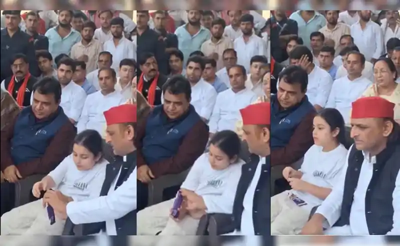 प्रतीक की बेटियों को चाचा शिवपाल ने संभाला, अखिलेश यादव ने भतीजी को खिलाई चॉकलेट, दिल छू लेने वाला पल प्रतीक की बेटियों को चाचा शिवपाल ने संभाला, अखिलेश यादव ने भतीजी को खिलाई चॉकलेट, दिल छू लेने वाला पल