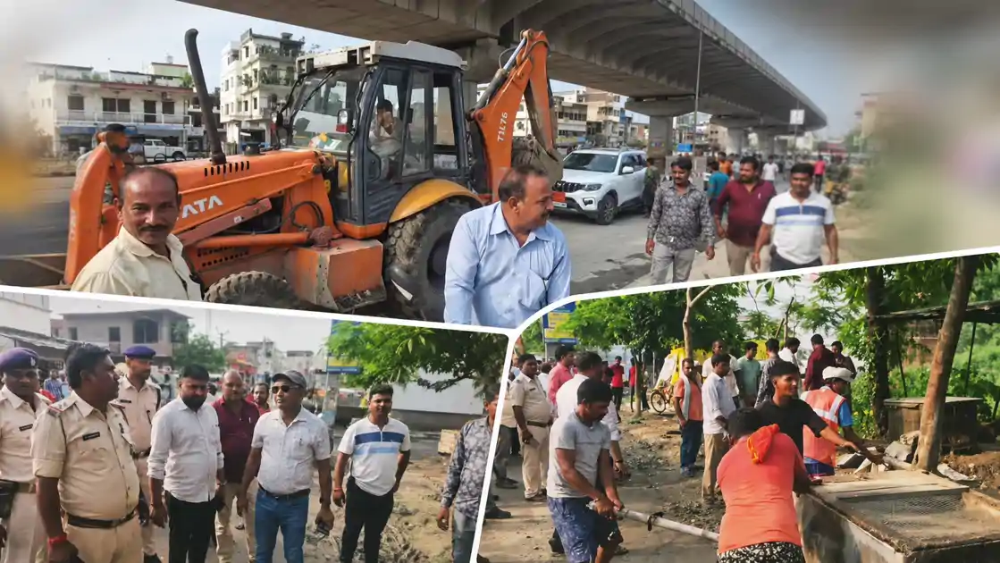 खुले में चल रही थी मांस मछली की दुकानें, चला प्रशासन का पीला पंजा