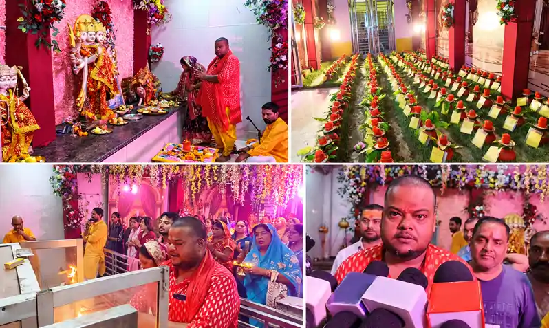मंगलायतन मंदिर में 201 कलश स्थापित, मां दुर्गा की आराधना में लीन हुए श्रद्धालु मंगलायतन मंदिर में 201 कलश स्थापित, मां दुर्गा की आराधना में लीन हुए श्रद्धालु