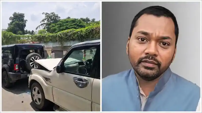 बाल बाल बचे निशांत कुमार, स्वास्थ्य मंत्री के काफिले की दो गाड़ियां आपस में टकराईं बाल बाल बचे निशांत कुमार, स्वास्थ्य मंत्री के काफिले की दो गाड़ियां आपस में टकराईं