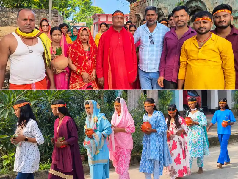 नरहरपुर में निकली भव्य कलश यात्रा, मां दुर्गा के जयकारों से भक्तिमय हुआ माहौल नरहरपुर में निकली भव्य कलश यात्रा, मां दुर्गा के जयकारों से भक्तिमय हुआ माहौल
