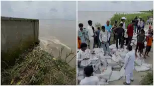 गंडक का तांडव! जमीन-मकान निगल रही नदी, कटाव से दहशत में लोग गंडक का तांडव! जमीन-मकान निगल रही नदी, कटाव से दहशत में लोग