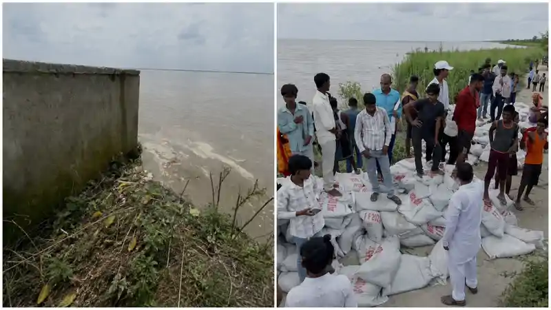 गंडक का तांडव! जमीन-मकान निगल रही नदी, कटाव से दहशत में लोग गंडक का तांडव! जमीन-मकान निगल रही नदी, कटाव से दहशत में लोग