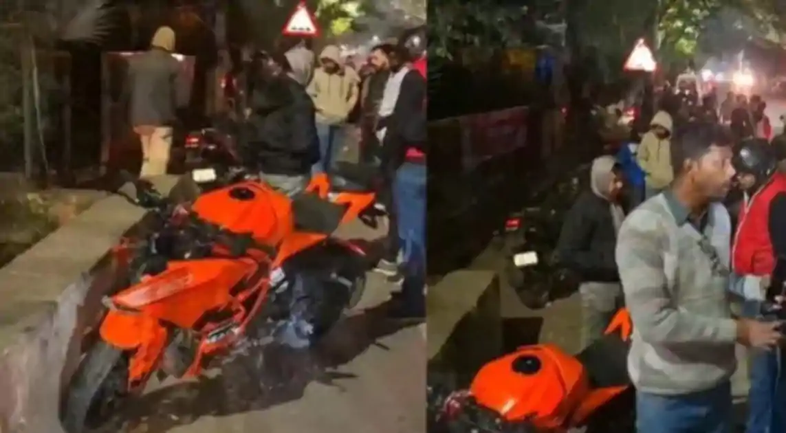 धनबाद के पॉश इलाके में देर रात हादसा, बाइक रेस के दौरान तीन बाइकें टकराईं