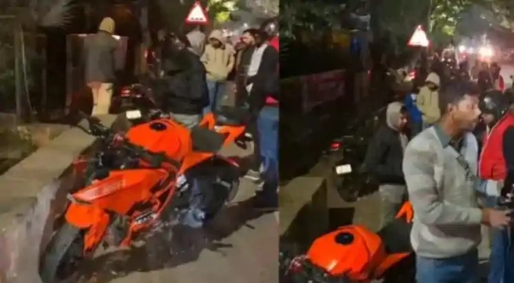 धनबाद के पॉश इलाके में देर रात हादसा, बाइक रेस के दौरान तीन बाइकें टकराईं