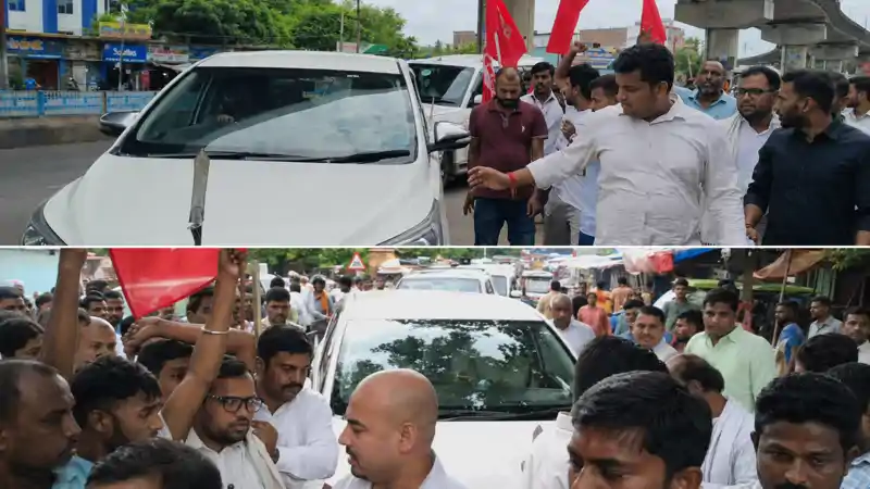 शिलान्यास करने पहुंचे वीसी का विरोध, गाड़ी के आगे लेट गए छात्र, ABVP-NSUI और लेफ्ट-RJD समर्थक आमने-सामने शिलान्यास करने पहुंचे वीसी का विरोध, गाड़ी के आगे लेट गए छात्र, ABVP-NSUI और लेफ्ट-RJD समर्थक आमने-सामने
