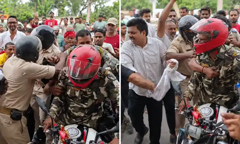शनि मंदिर के बाबा की पिटाई, गाड़ी में तोड़फोड़! आरोपी को पकड़ते ही भीड़ ने भी पीटा
