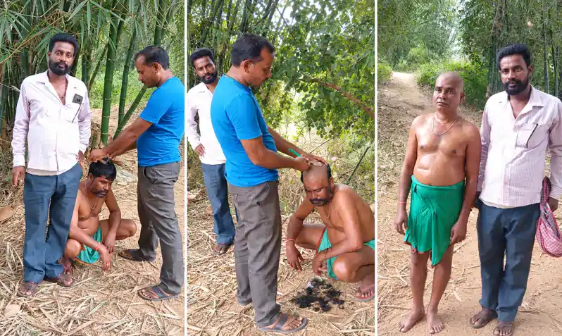श्रद्धांजलि का अनोखा अंदाज : नाला के बानेश्वर पाल ने सिर मुंडवाकर दी रूपी सोरेन को श्रद्धांजलि