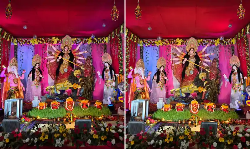 पट खुलते माई मुसुकइली, जयकारों से गूंज उठे पूजा पंडाल पट खुलते माई मुसुकइली, जयकारों से गूंज उठे पूजा पंडाल