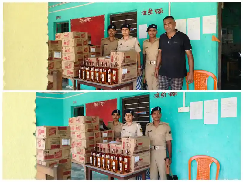 पुलिस की बड़ी कार्रवाई, भारी मात्रा में विदेशी शराब बरामद