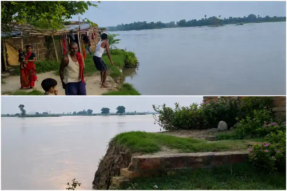 सिकरहना का कटाव बना काल, लालपरसा के आधा दर्जन परिवारों पर मंडराया खतरा