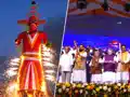 पटना में धू धू कर जला बिहार का सबसे ऊंचा रावण, गांधी मैदान में उमड़ा जनसैलाब