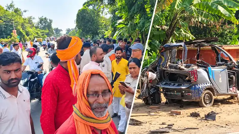भीषण सड़क हादसा: ट्रक की टक्कर से ऑटो सवार दो श्रद्धालुओं की मौत, चार घायल भीषण सड़क हादसा: ट्रक की टक्कर से ऑटो सवार दो श्रद्धालुओं की मौत, चार घायल
