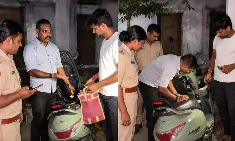 स्कूटी से शराब की खेप बरामद, तस्कर फरार स्कूटी से शराब की खेप बरामद, तस्कर फरार